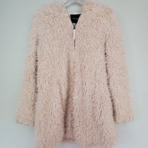 OVERSIZED FAUX FUR FLURRY HOODED COAT